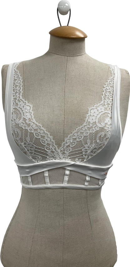 hunkemoller White Akelai Bralette UK 10