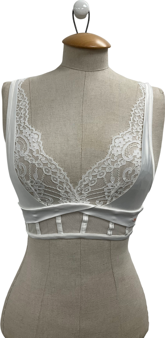 hunkemoller White Akelai Bralette UK 10