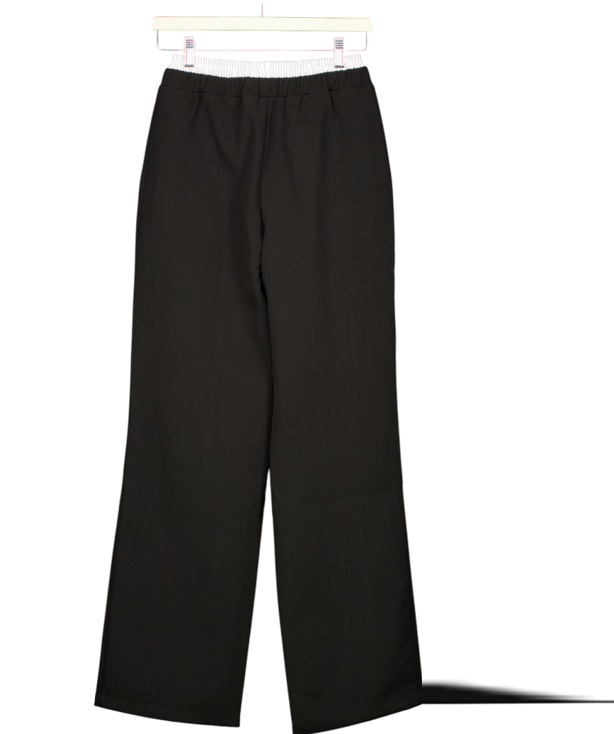4th & Reckless Black Contrast Waistband Straight Leg Trouser- Bianca UK 6