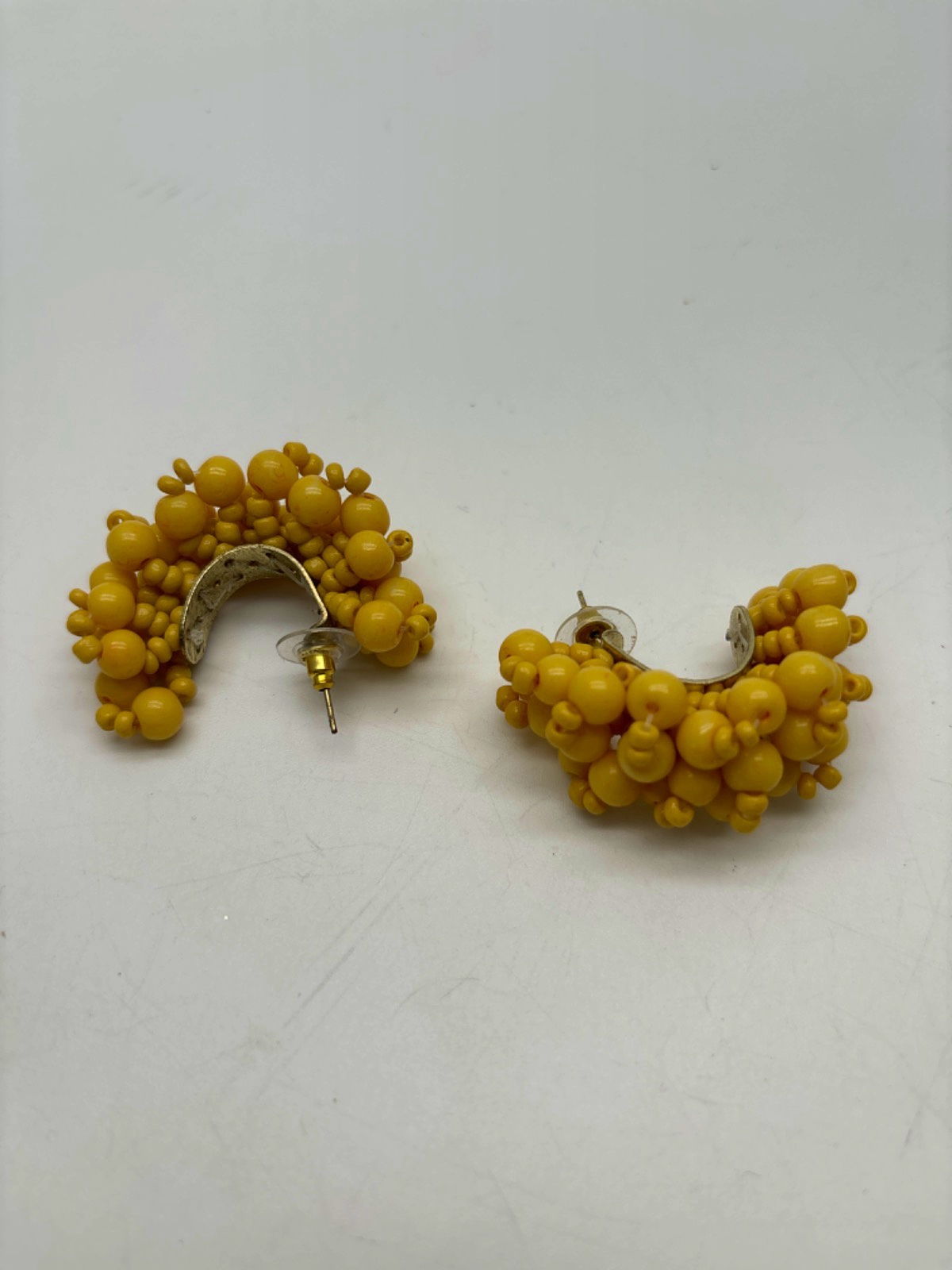Yellow Beaded Earrings