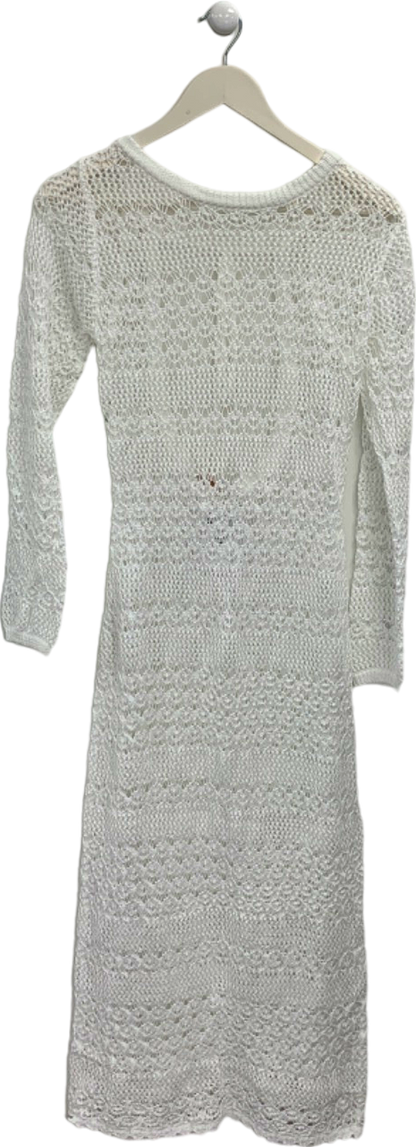 AlwaysOnHoliday White Crochet Knit Swim Cover Up M