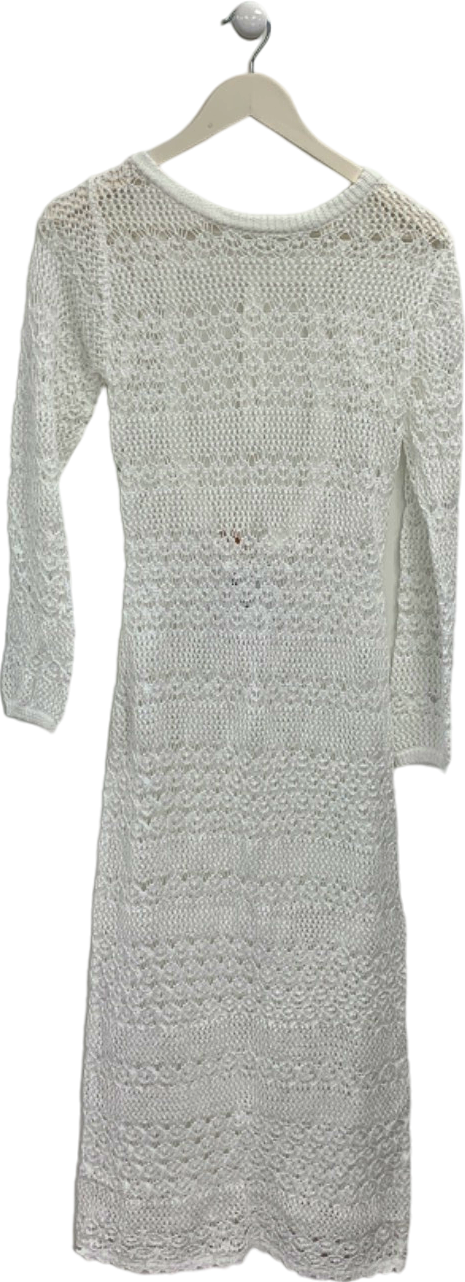 AlwaysOnHoliday White Crochet Knit Swim Cover Up M