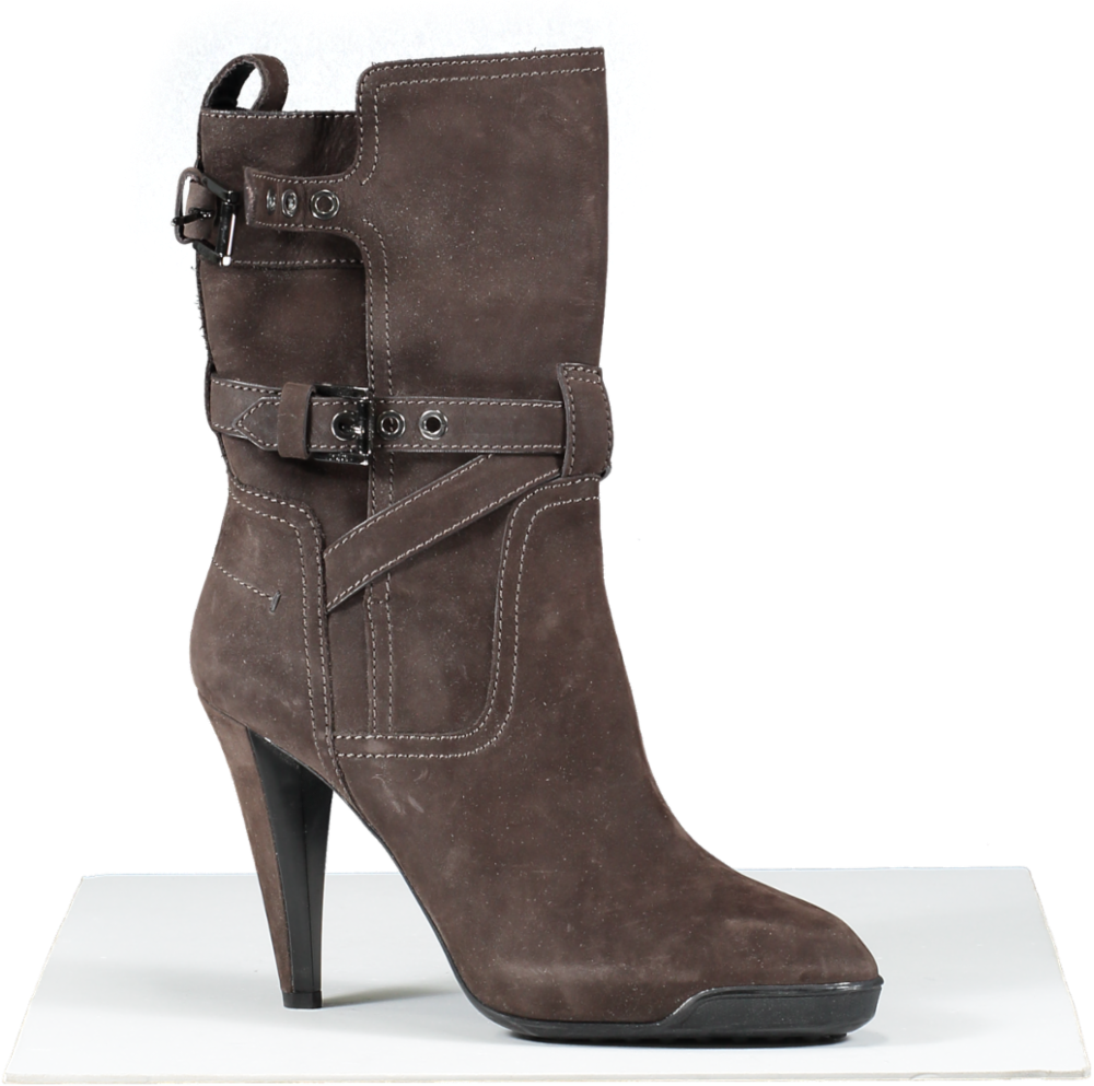 Tods Brown Pointy Tronchetto Suede Boots UK 7 EU 40 👠