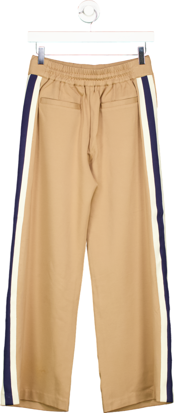 WYSE LONDON Camel Penny ponte Wide Leg Trousers UK 8