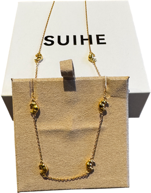 SUIHE 18k Yellow Gold Vermeil Over Sterling Silver Croissant Mini Charm Necklace