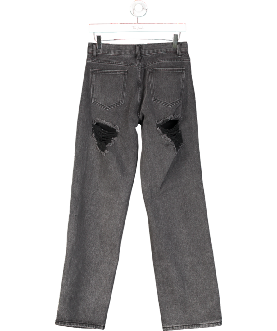 White Fox Black Taking A Trip Mid Rise Straight Leg Jeans UK S