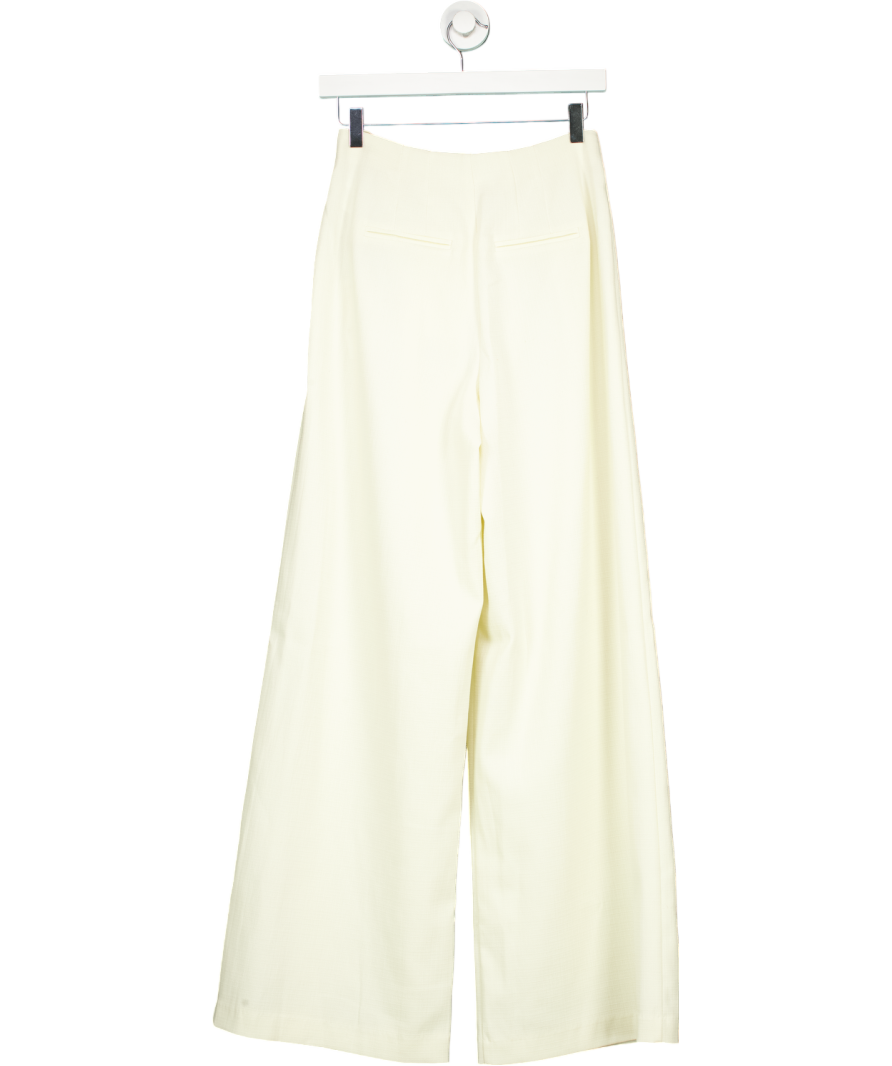 By Malina Cream Diana High Waist Wide Pants UK XS