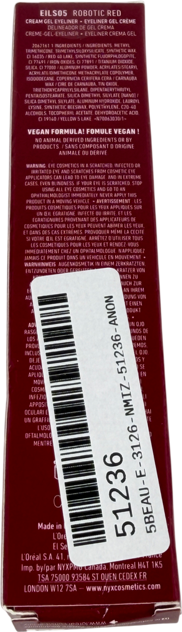 NYX Epic Inky Stix Waterproof Cream Gel Eyeliner Robotic Red 1g