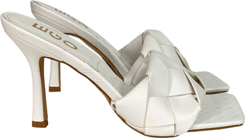 Ego White Square Toe Heel UK 4 EU 37 👠