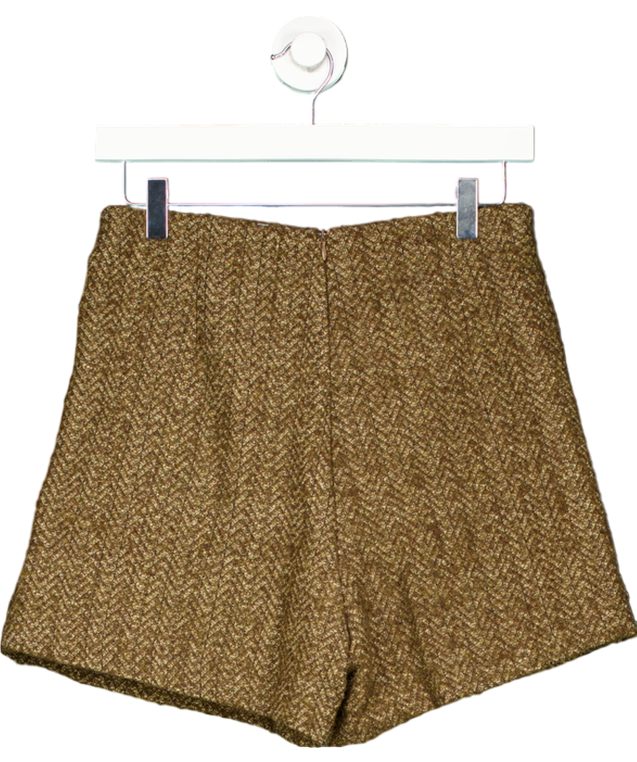 Lily & Lionel Green Harriet Flared Tweed Mini Skirt In Khaki UK S