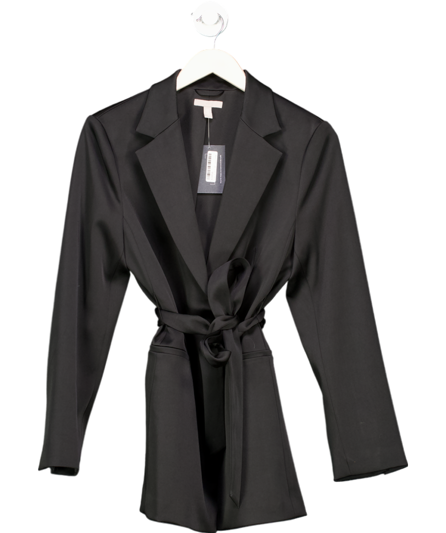 H&M Black Tie-belt Blazer UK S