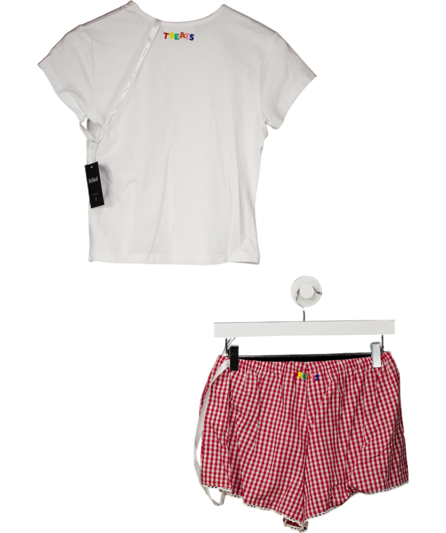 treats White Gingham Short Set - Red UK S