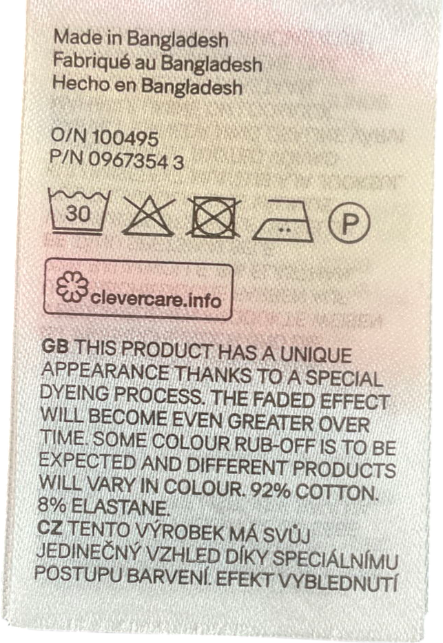 H&M White Tie Dye Ruched Mini Skirt UK M