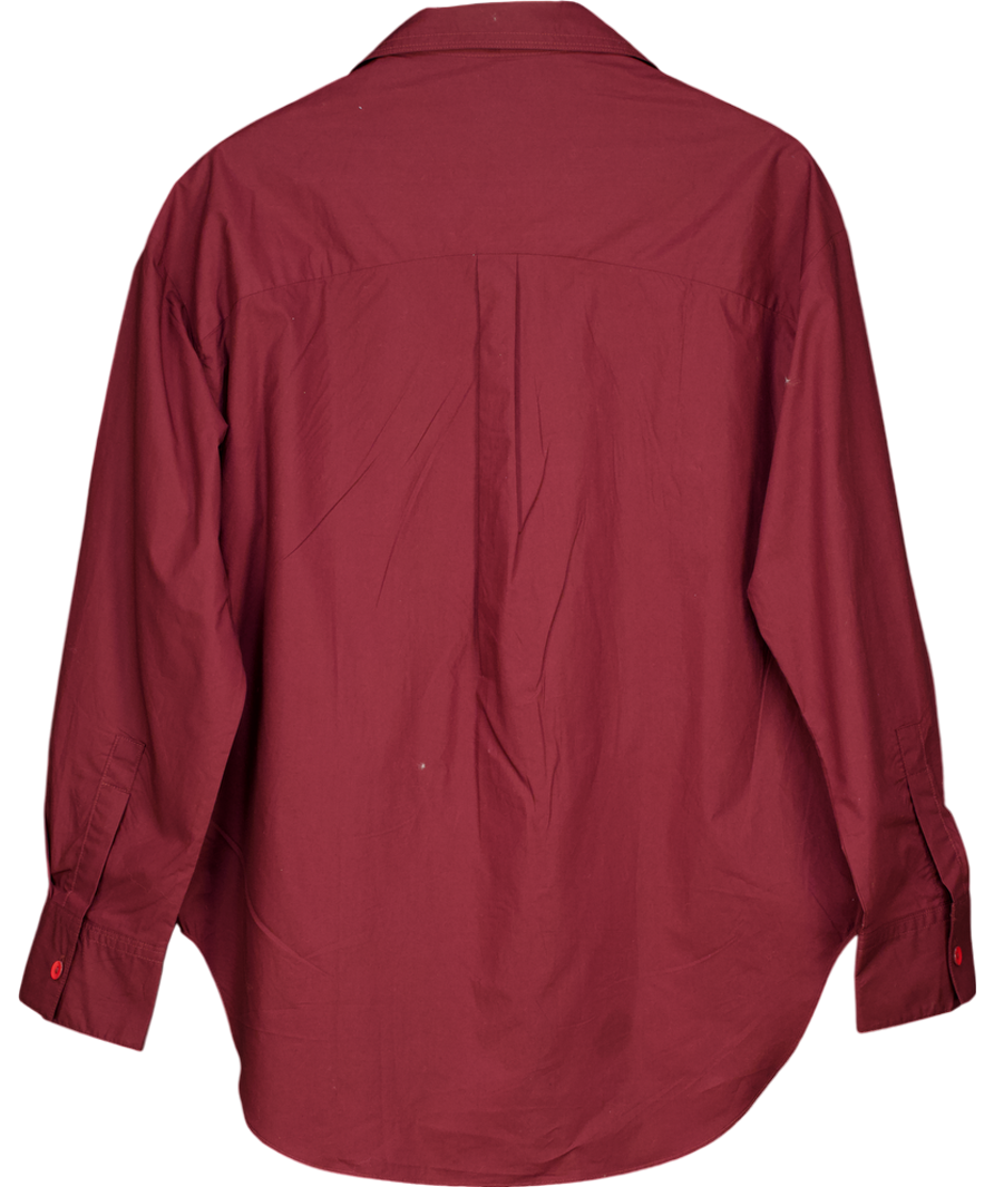 Faithfull Red Vieste Cotton Long Sleeve Shirt UK XS
