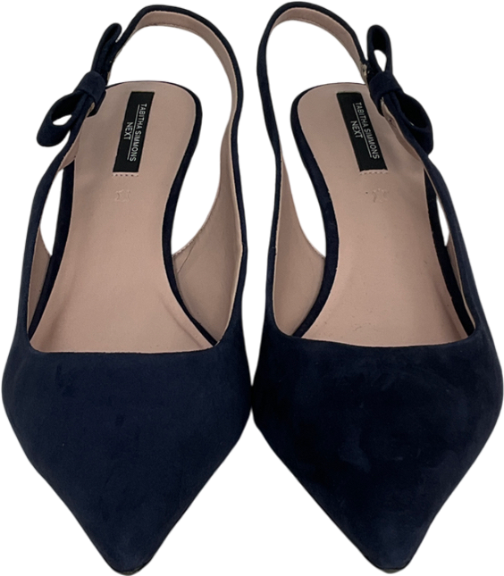 Tabitha Simmons X Next Navy Blue Dela Slingback Point Heels UK 5.5 EU 38.5 👠