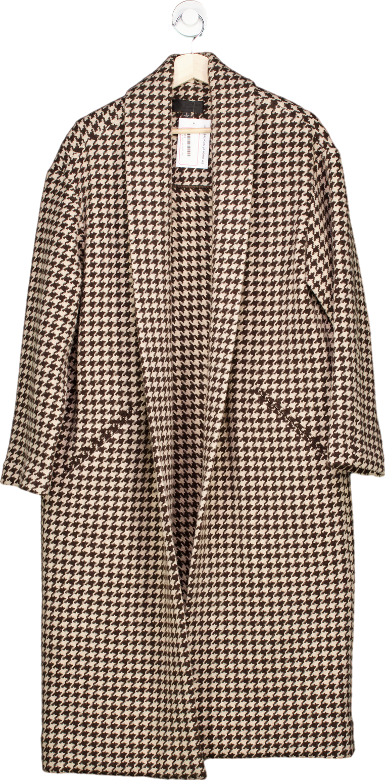 Nili Lotan Brown Houndstooth Coat S