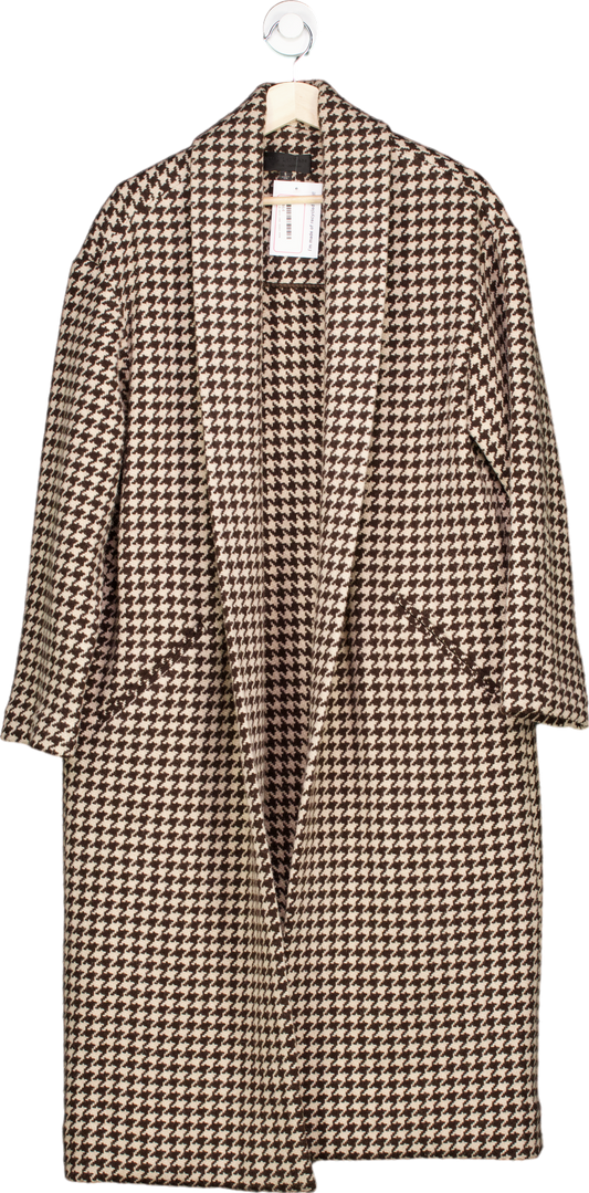 Nili Lotan Brown Houndstooth Coat S