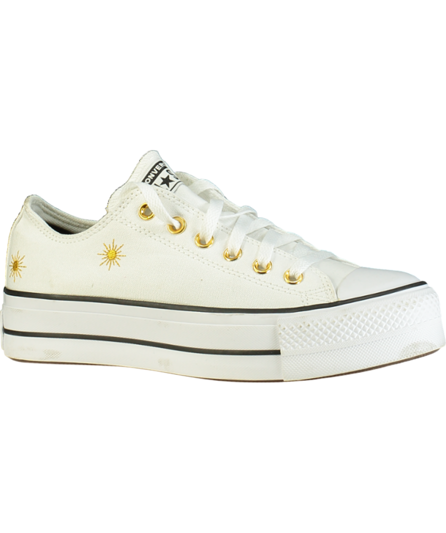 Converse White Custom Chuck Taylor All Star Lift Platform UK 6 EU 39 👠