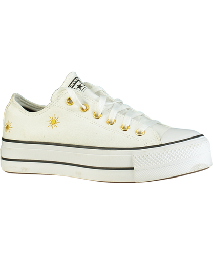 Converse White Custom Chuck Taylor All Star Lift Platform UK 6 EU 39 👠