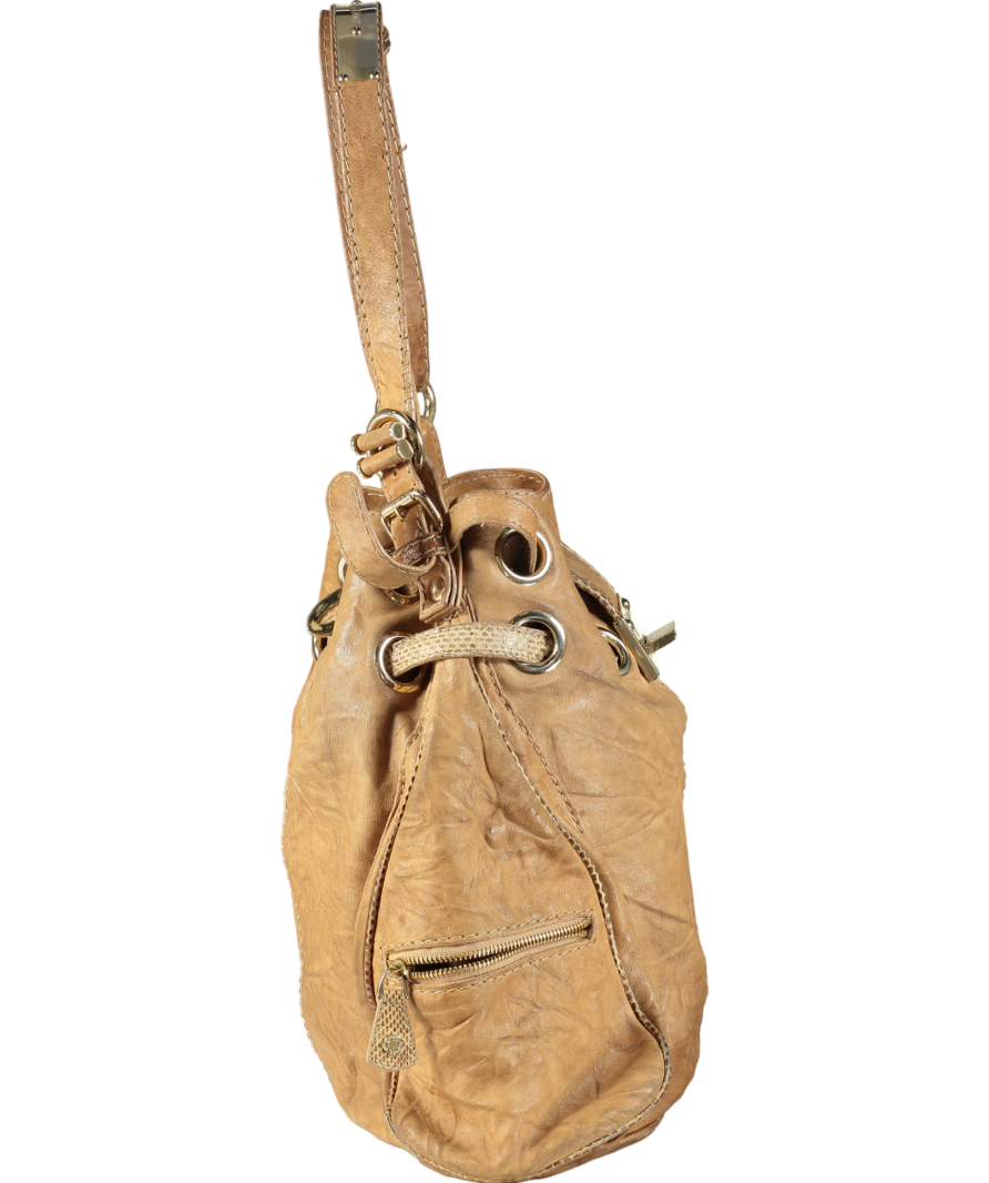Jimmy Choo Beige Ramona Leather Shoulder Handbag