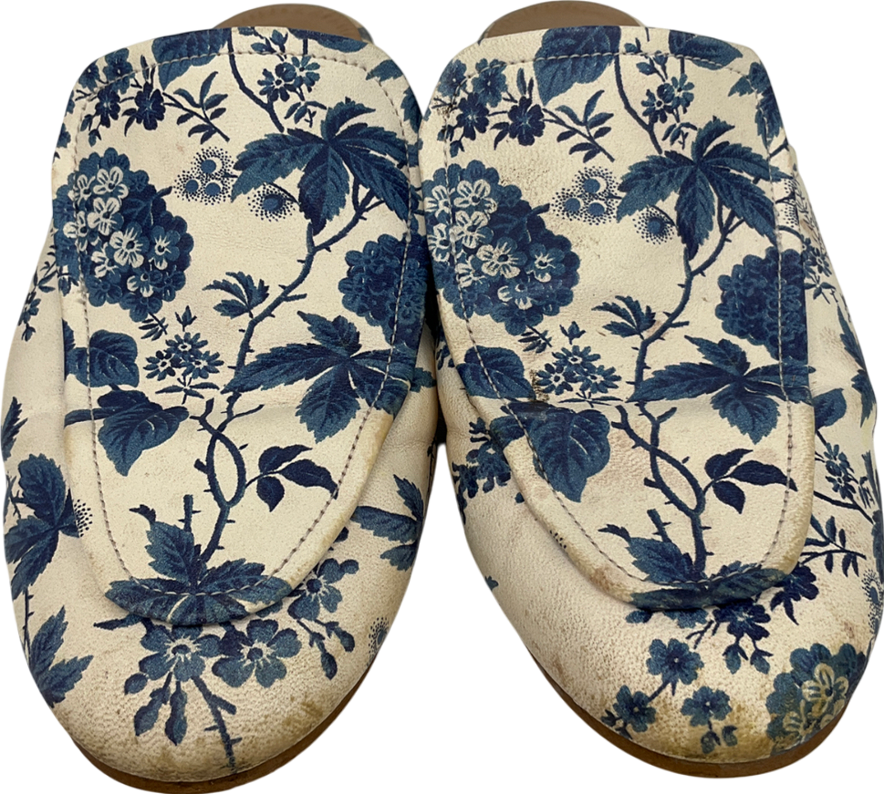 LK Bennett Cream Pembroke Toile De July Print Leather Backless Loafer UK 3 EU 36 👠