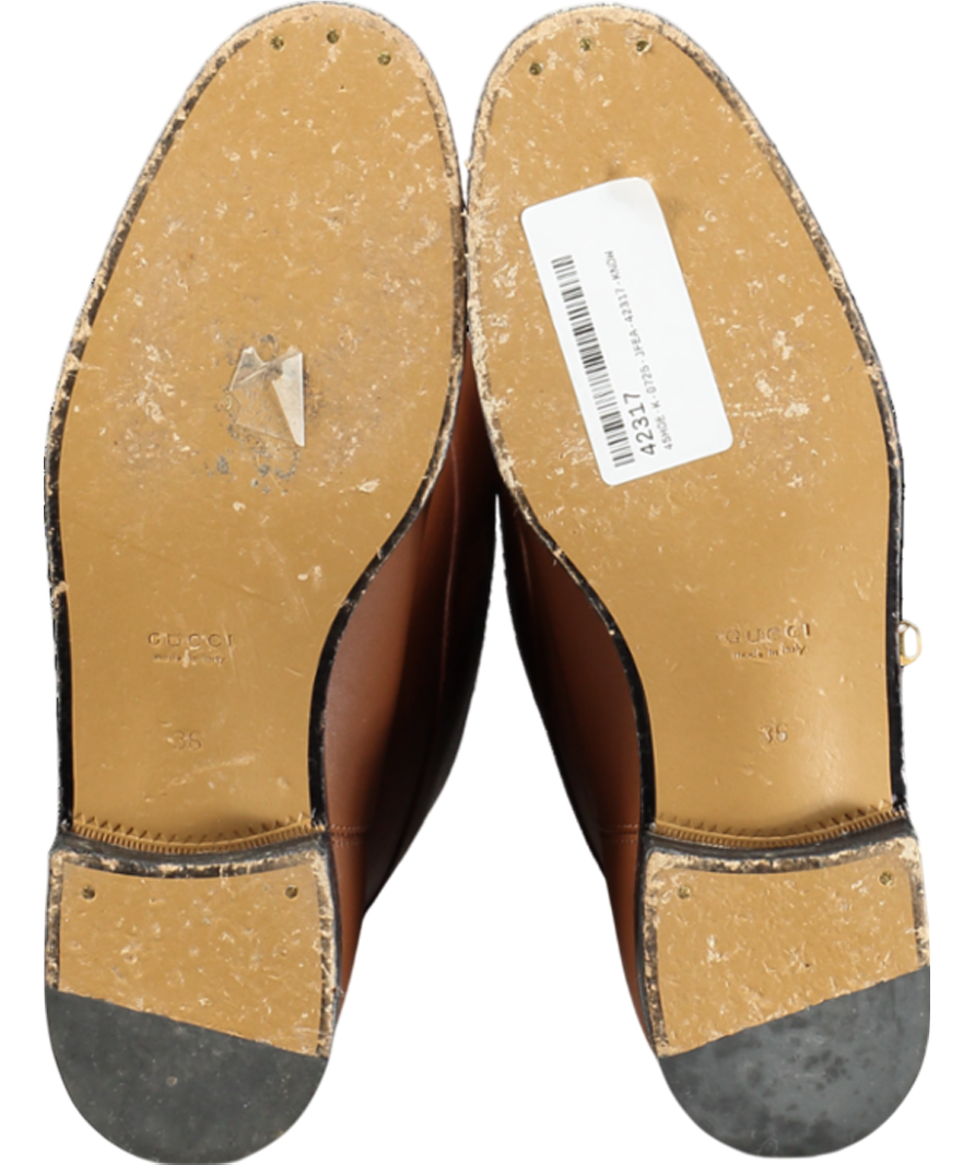 Gucci Brown Leather Flat Knee-high Boots UK 3 EU 36 👠