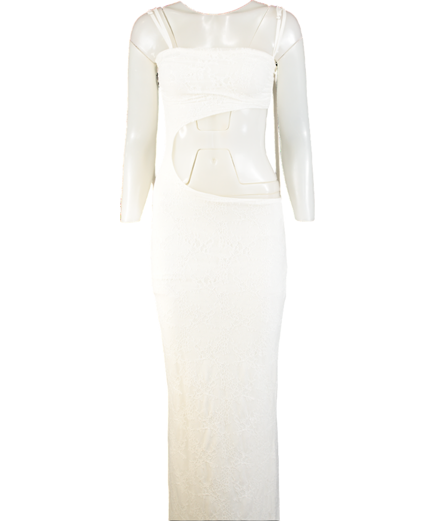 Mars the Label White Lace Maxi Dress UK 8