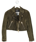 AllSaints Green Suede Balfern Biker Jacket UK 6