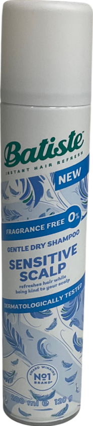Batiste Dry Shampoo Sensitive Scalp Fragrance Free 200ml