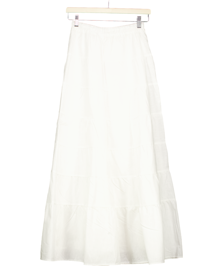 Peppermayo White Mariella Linen Maxi Skirt UK 6