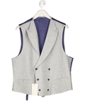 SuitSupply Grey Pierre Light Greyc Wool Flannel Pierre Waistcoat UK 46" CHEST