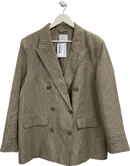 john lewis Beige Pinstripe Doublebreasted Blazer UK 18