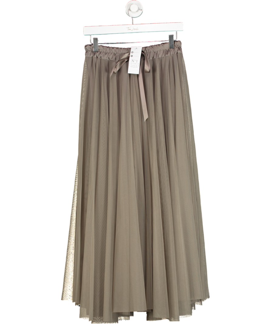 New Collection Beige Mink Tulle Maxi Skirt One Size