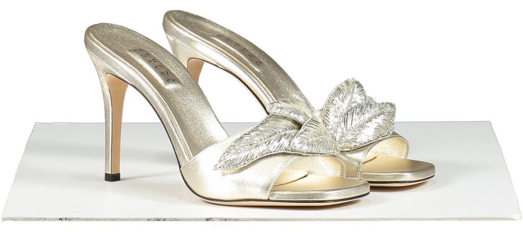 Serena Uziyel Metallic Gold Leaf Detail Mules UK 6 EU 39 👠