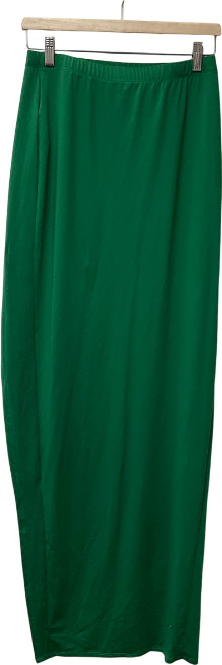 Cider Green Runched Maxi Skirt UK M