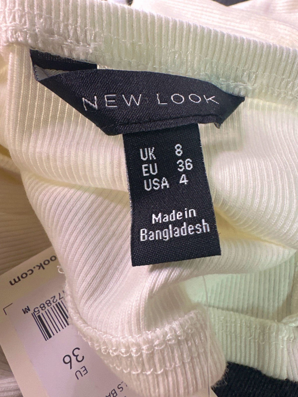 New Look White Clean Long sleeve Bardot Top UK 8