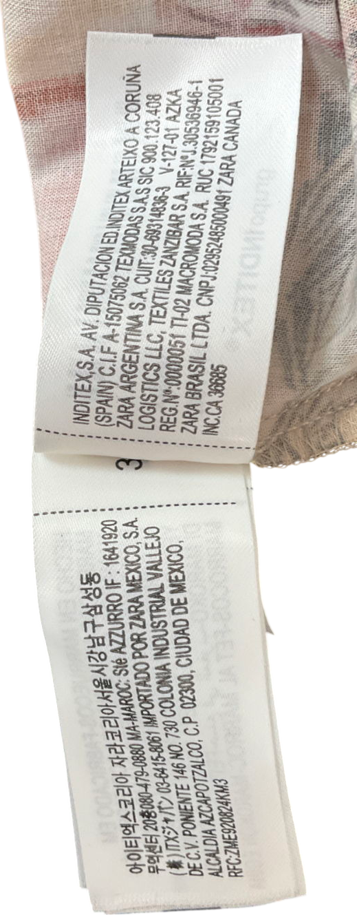 ZARA Yellow Collection Printed Shirt And Shorts UK XS/S