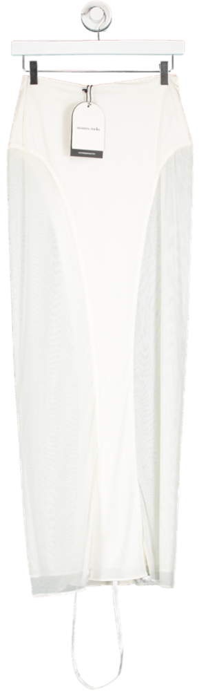 Mistress Rocks White Mesh Panelled Maxi Skirt UK XS