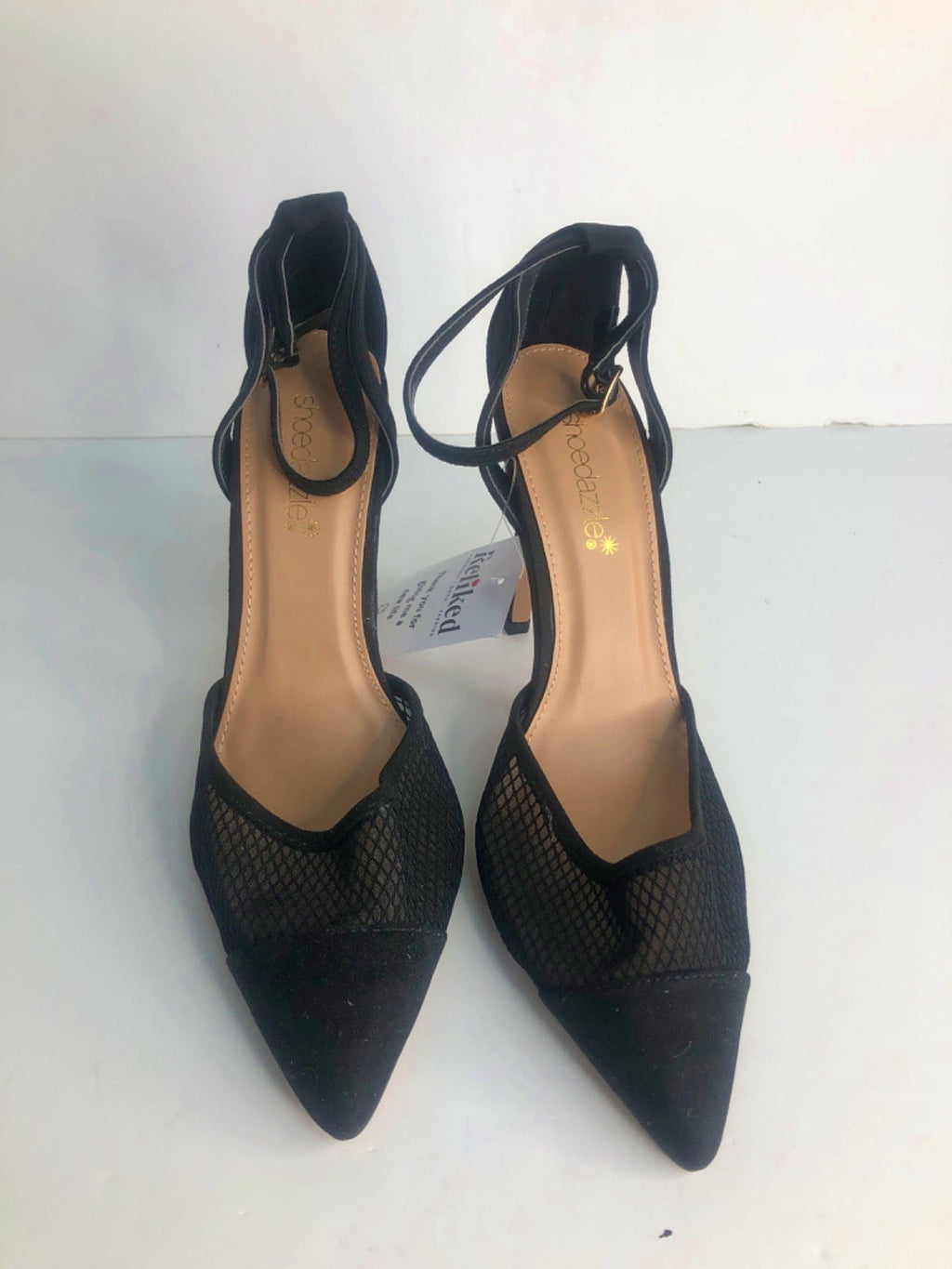 ShoeDazzle Black Mesh Heels UK 5