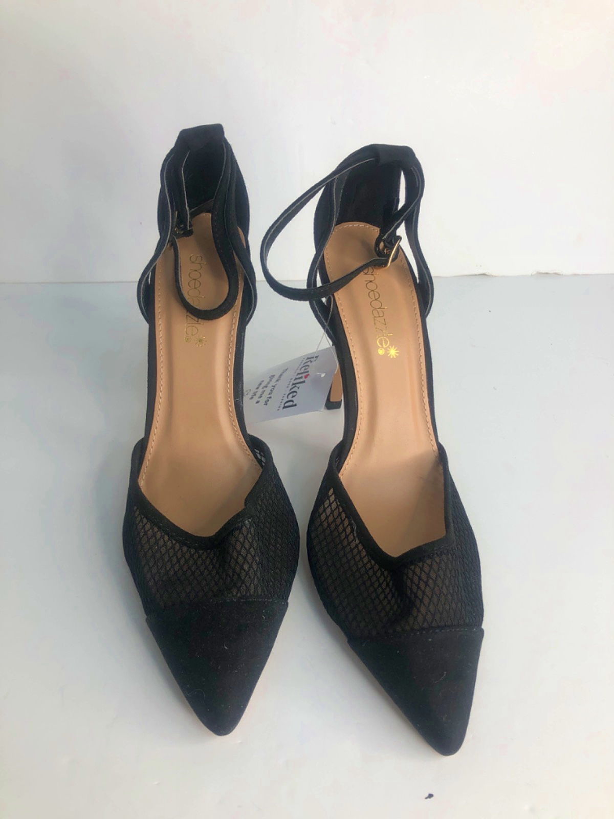 ShoeDazzle Black Mesh Heels UK 5