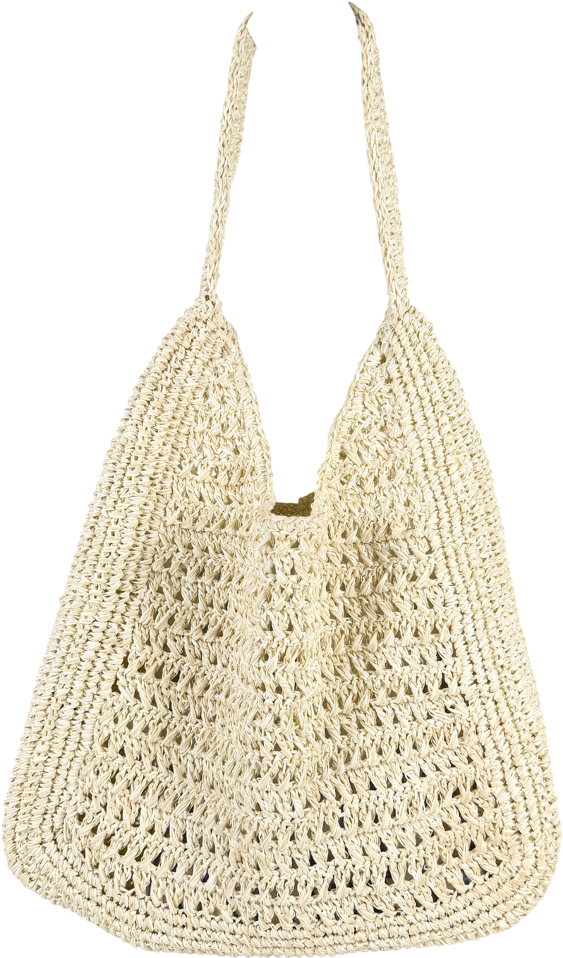 Talbots Cream Raffia Hobo Bag One Size