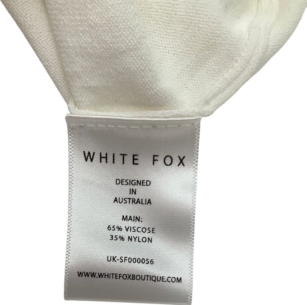 white  fox White Hooded Knitted Tank Top UK M