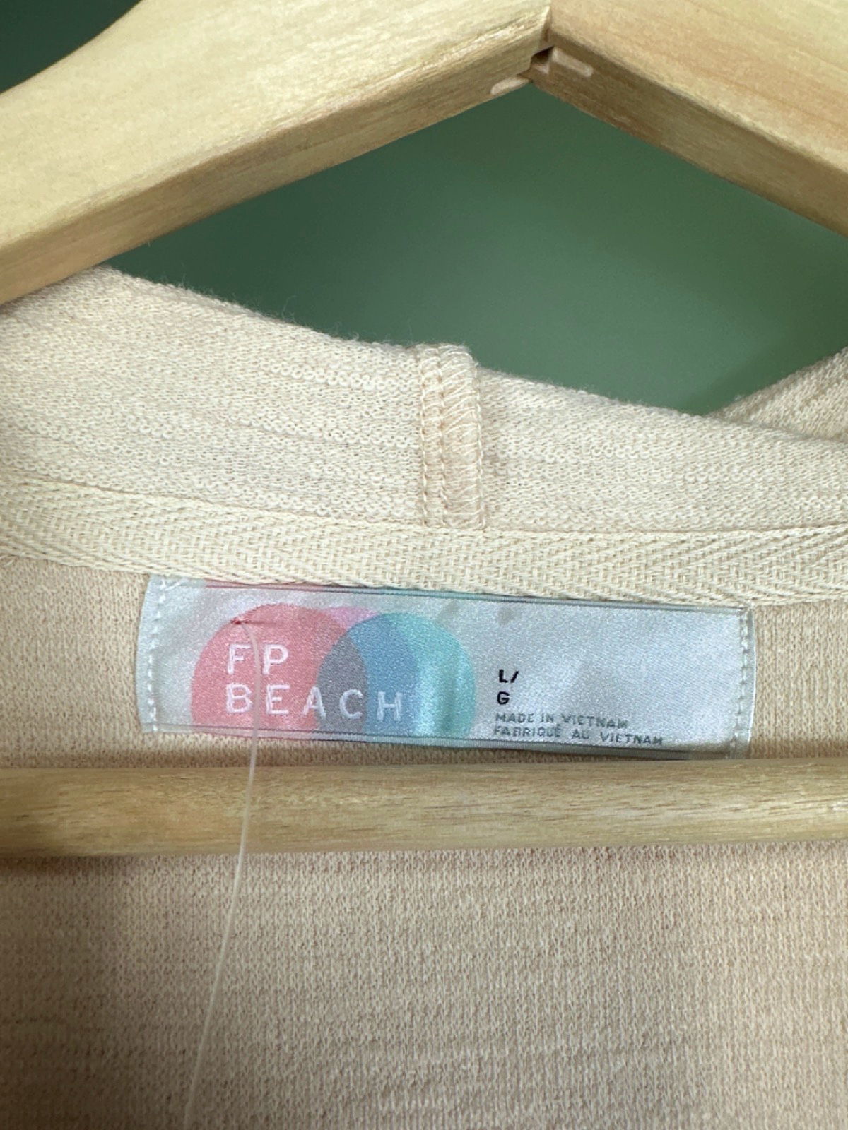 Free People Beige Hooded Sweatshirt UK L