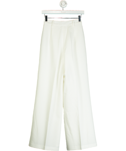 NA-KD White Pleat Detail Loose High Waist Pants UK 4