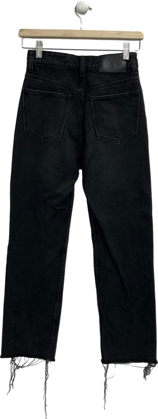 ZARA Black Straight Leg High Waisted Jeans UK 6