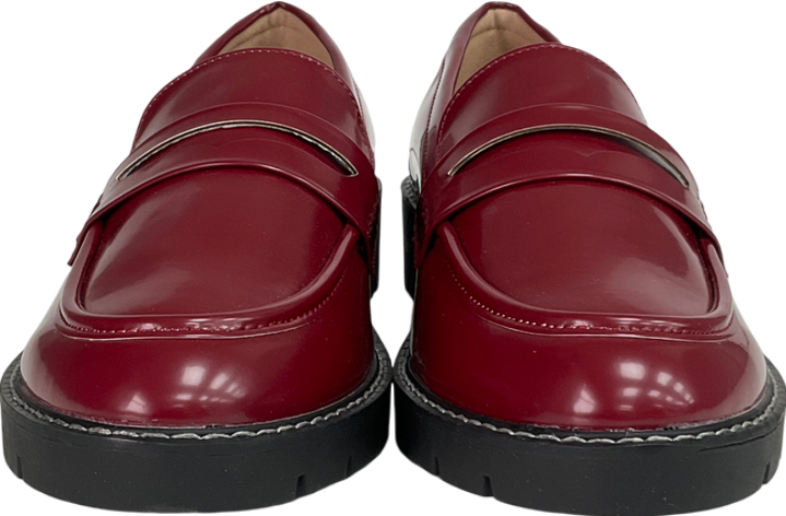 New Look Red Leather-look Chunky Loafers UK 8 EU 41 👠