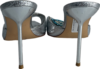 SIMMI Grey Silver Diamante Heels UK 5 EU 38 👠