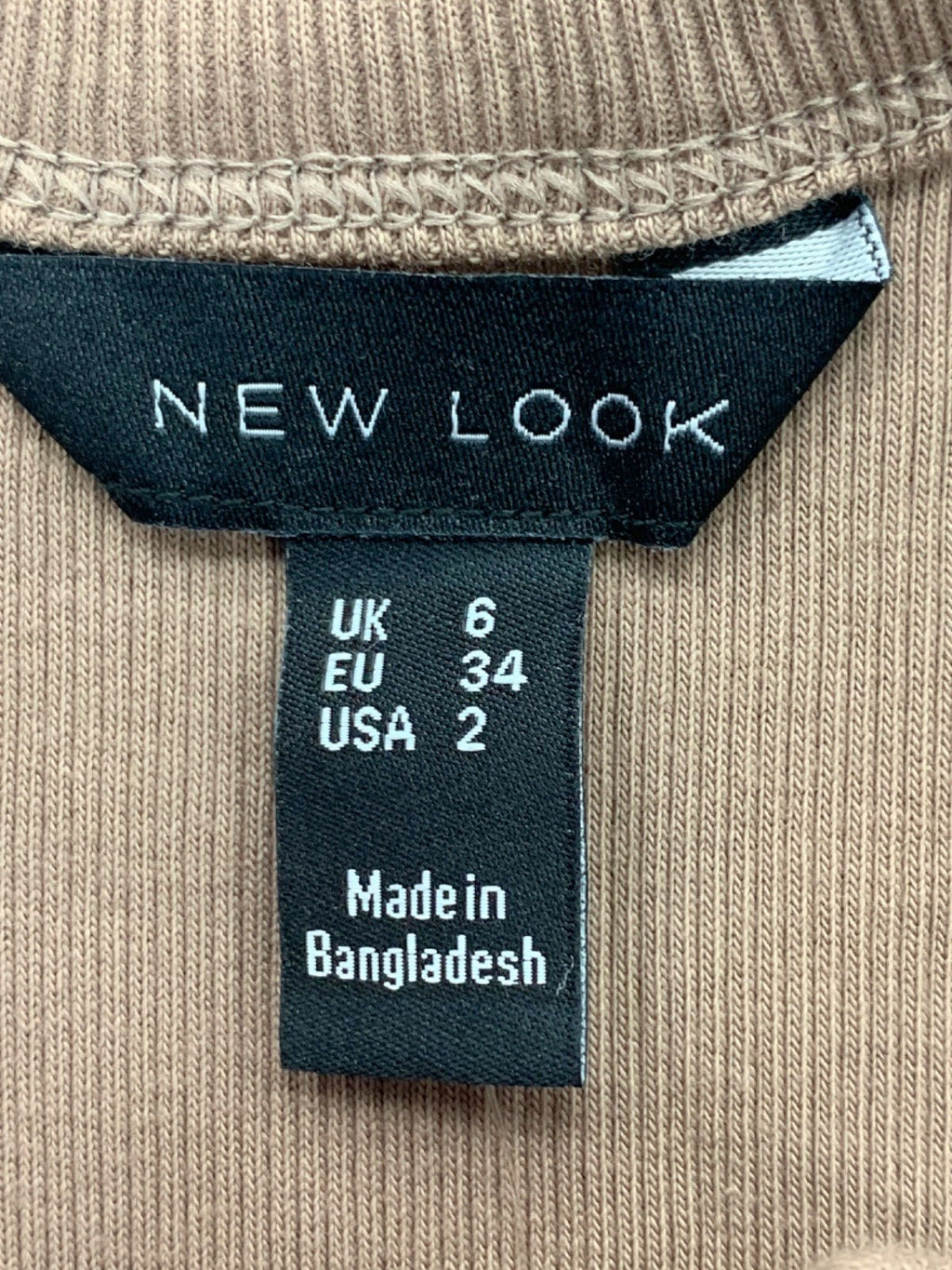 New Look Brown Wide Trim Top UK 6