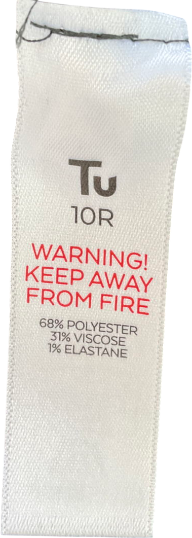 TU Black And White Wide Leg Trousers UK 10