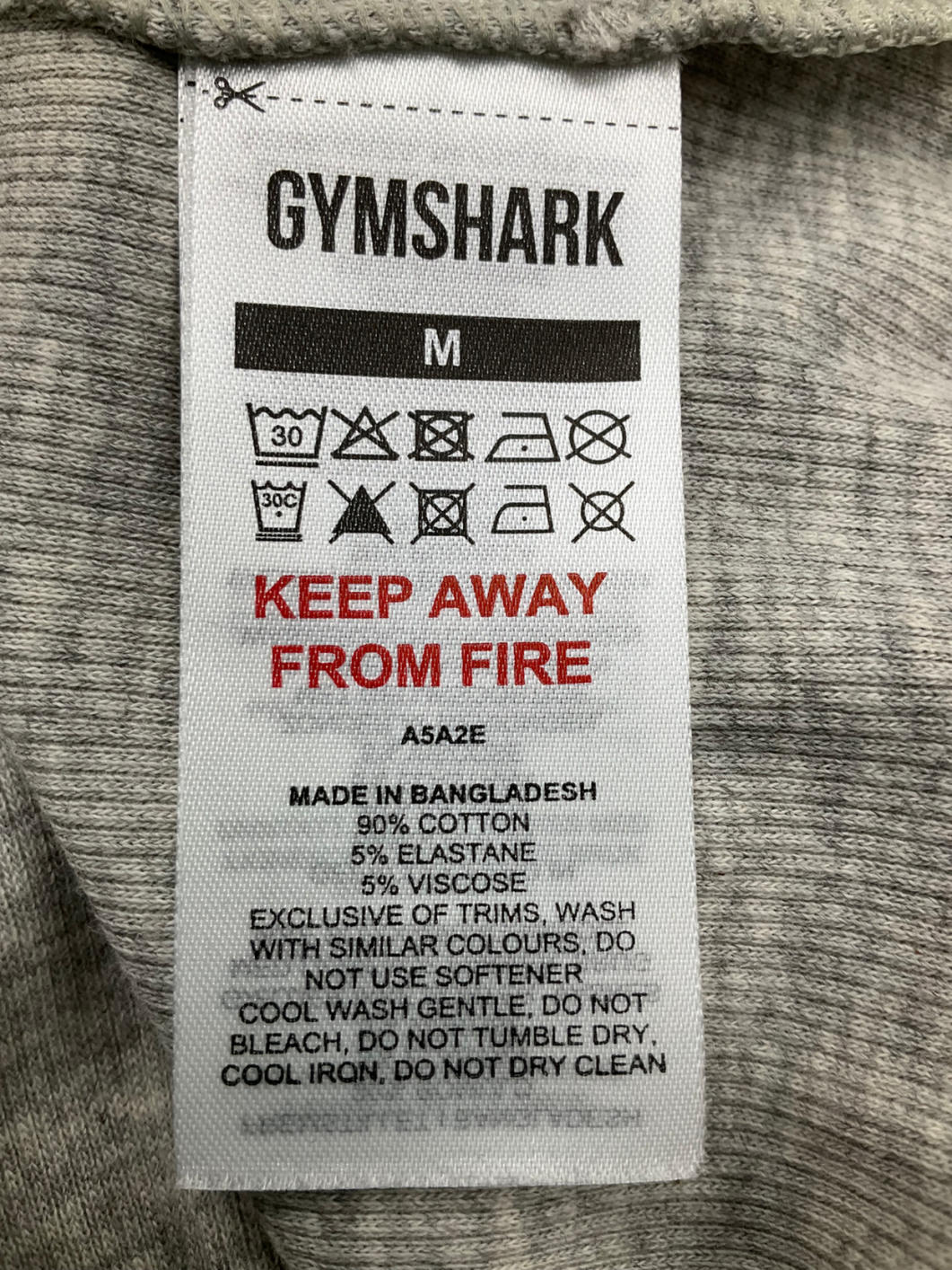 gymshark Grey Ribbed Tank Top UK M